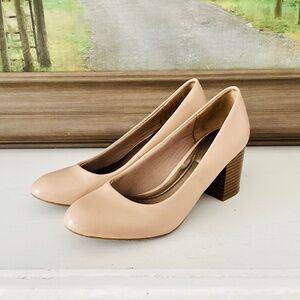 Lifestride Parigi Block Heel Nude Blush Pink Pump women’s 8W classic neutral